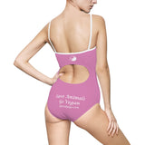 Women's One-piece Swimsuit It's Not Okay To Eat Animals - Pink